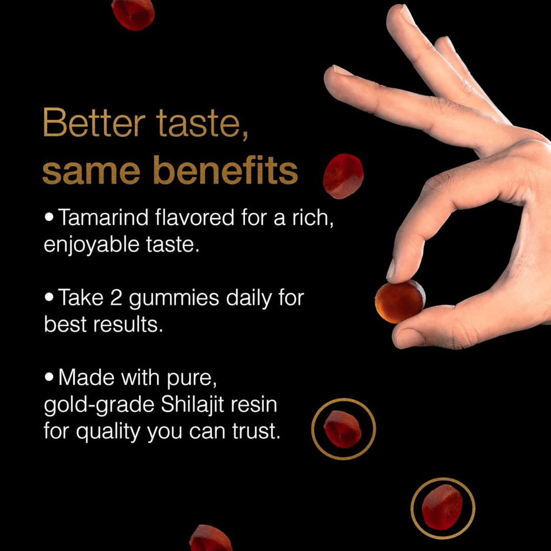 Himalayan Shilajit Gummies – Energy & Vitality Supplement with Ashwagandha & Gokshura – Vegan, Sugar-Free