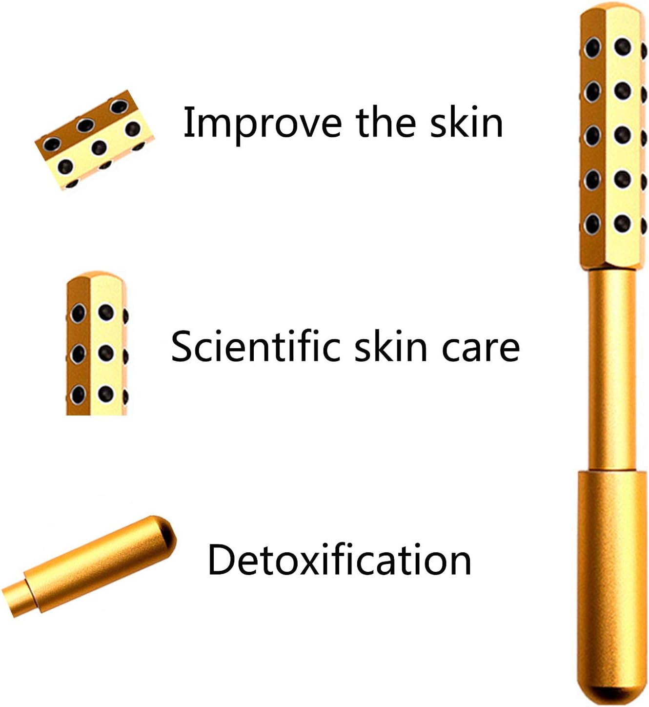 Germanium Stone Face Roller with gift box – anti-aging tool for firming and lifting skin | Facial Roller by Ellasie Gold