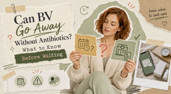 Red-haired woman considering whether bacterial vaginosis can go away without antibiotics