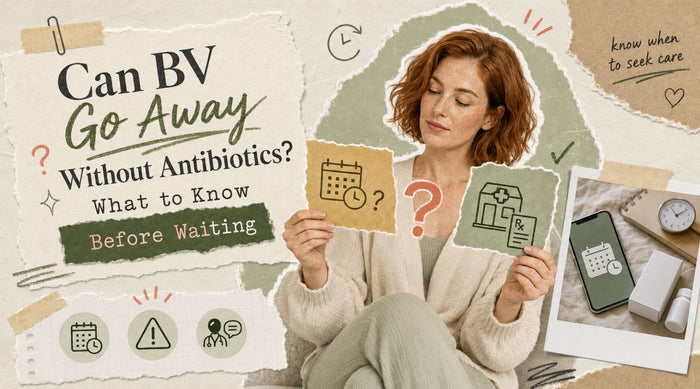 Red-haired woman considering whether bacterial vaginosis can go away without antibiotics