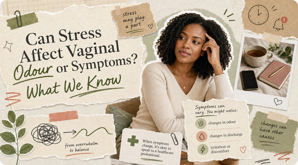 Black woman considering whether stress can affect vaginal odour and symptoms