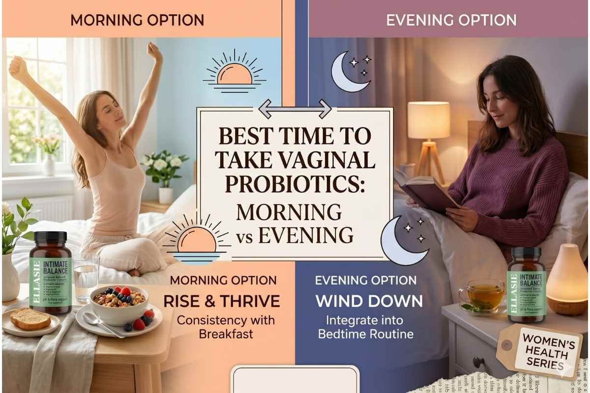 Morning and evening routines for taking an oral vaginal probiotic