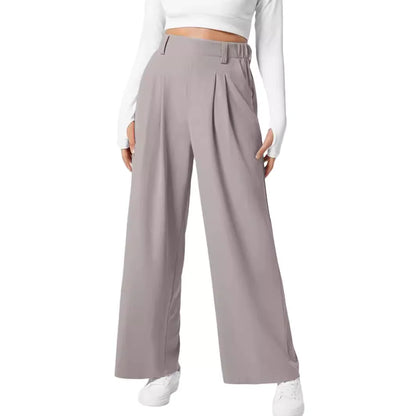 Ellasie Flex™ High Waisted Side Pocket Wide Leg Waffle Work Trousers