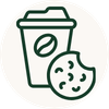 coffe cup and cookie icon