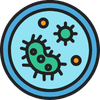 probiotic bacteria icon blue colour