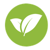 A simple green circular icon with two white leaf shapes, functioning like a generic product or brand placeholder rather than a photographed physical item.