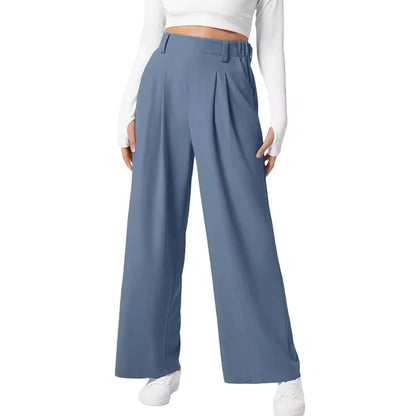 Ellasie Flex™ High Waisted Side Pocket Wide Leg Waffle Work Trousers