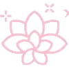 Pink flower icon with a simple design