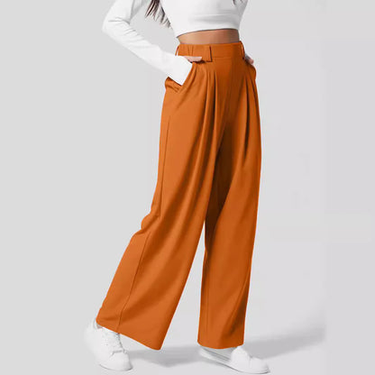 Ellasie Flex™ High Waisted Side Pocket Wide Leg Waffle Work Trousers