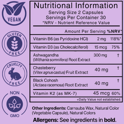 Vegan Menopause Capsules for Women 40+ – Ellasie Plant - Based Supplement | Supplement by Ellasie