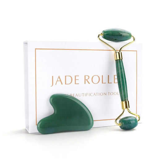 Ellasie Quartz Jade Roller & Gua Sha Set