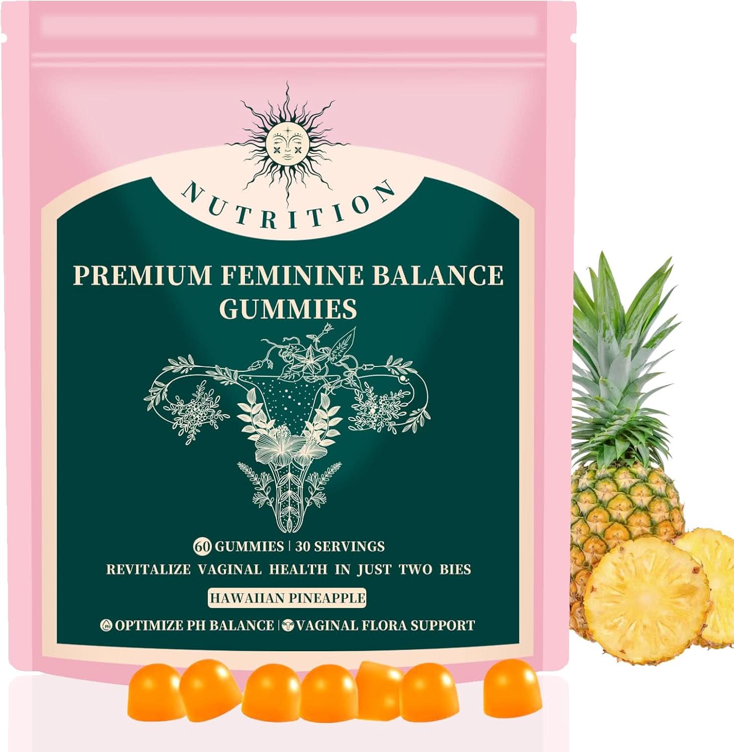 Ellasie Feminine Balance Gummies – pH Support with Probiotics & Pineapple for Women’s Wellness