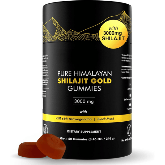 Himalaya Shilajit Gummies - Energie & Vitaliteitssupplement met Ashwagandha & Gokshura - Veganistisch, Suikervrij
