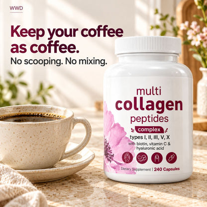 Multi Collagen Complex for Women – 240 Capsules with Biotin