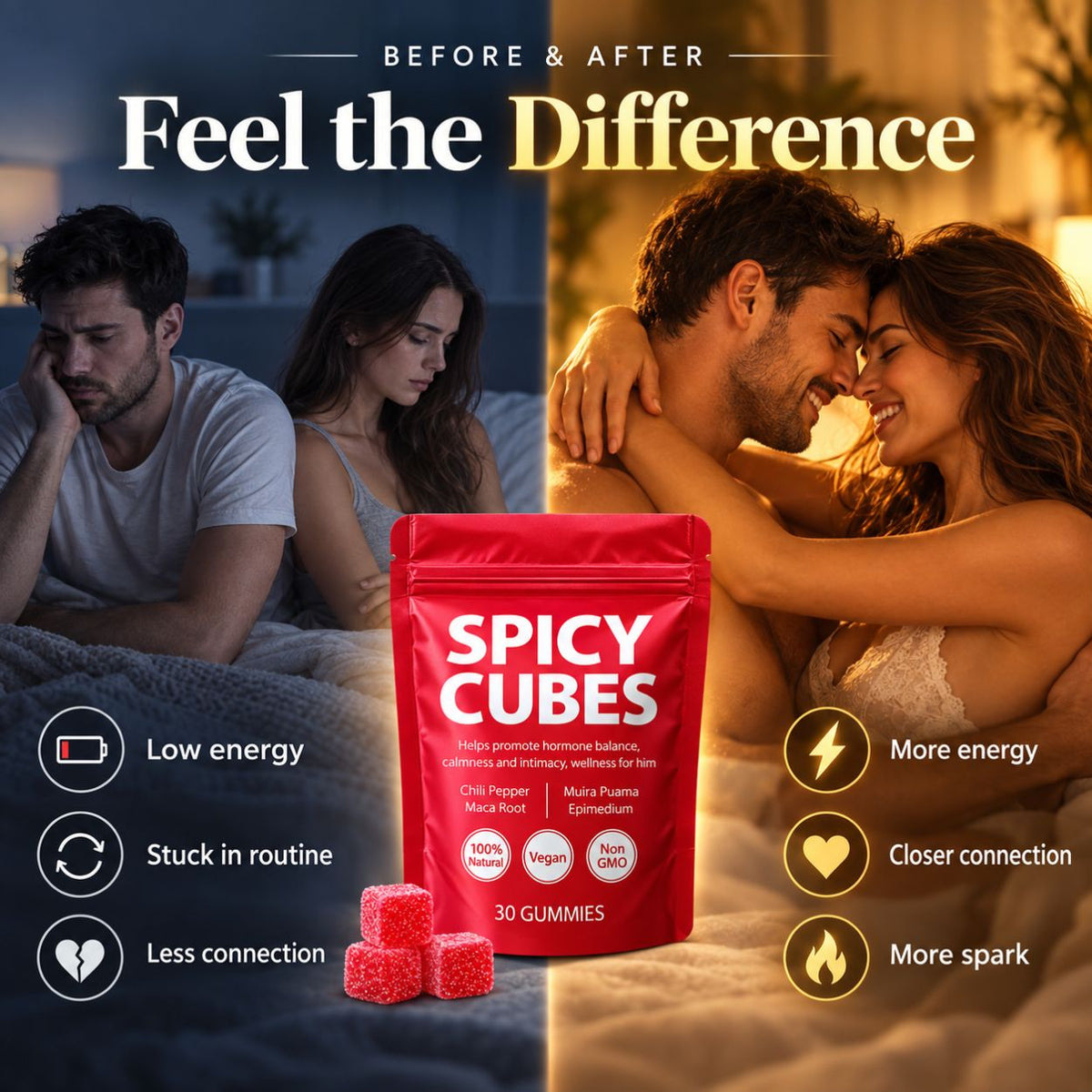 Spicy Cubes Hot Peach Gummies