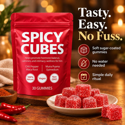 Spicy Cubes Hot Peach Gummies