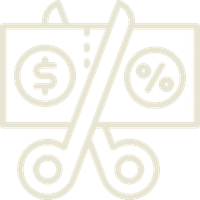 tax icon cut tax fee