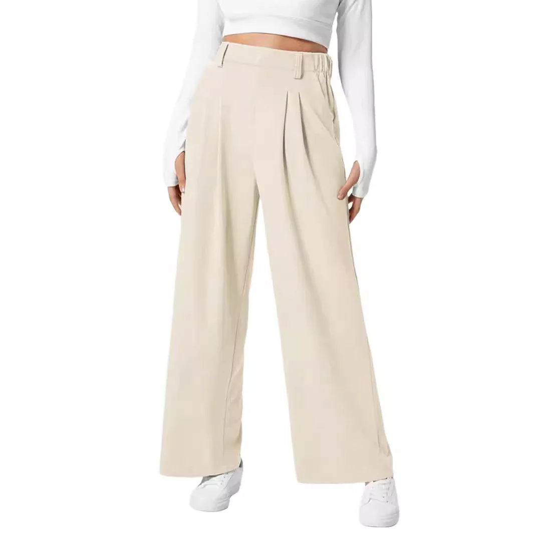 Ellasie Flex™ High Waisted Side Pocket Wide Leg Waffle Work Trousers