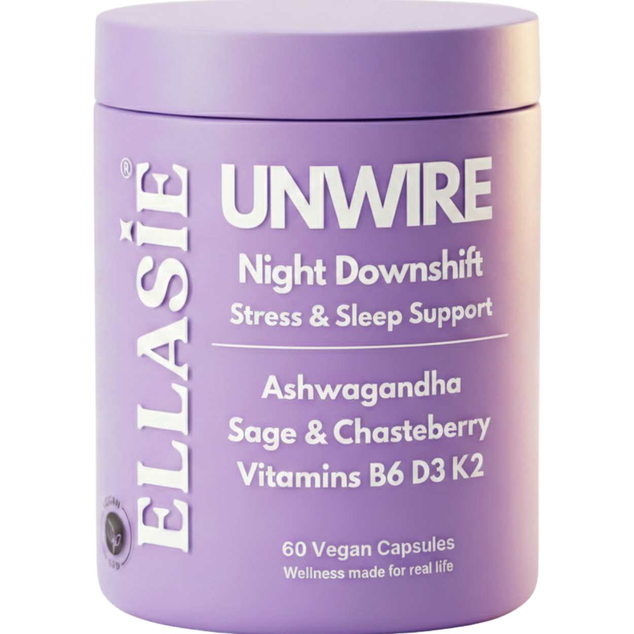 Cápsulas UNWIRE PM Ashwagandha para apoiar o sono das mulheres